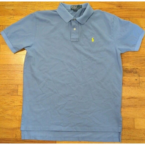 Other - Polo Ralph Lauren Mens L Lt. Blue Shirt Yellow Pony Preppy City S/S 100% Cotton
